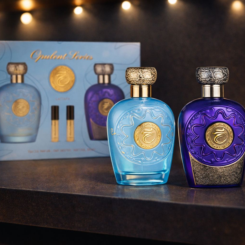 Lattafa Set Opulent Series, două parfumuri elegante cu mini spray-uri, ideale pentru cadouri și utilizare zilnică Nu există recenzii încă.