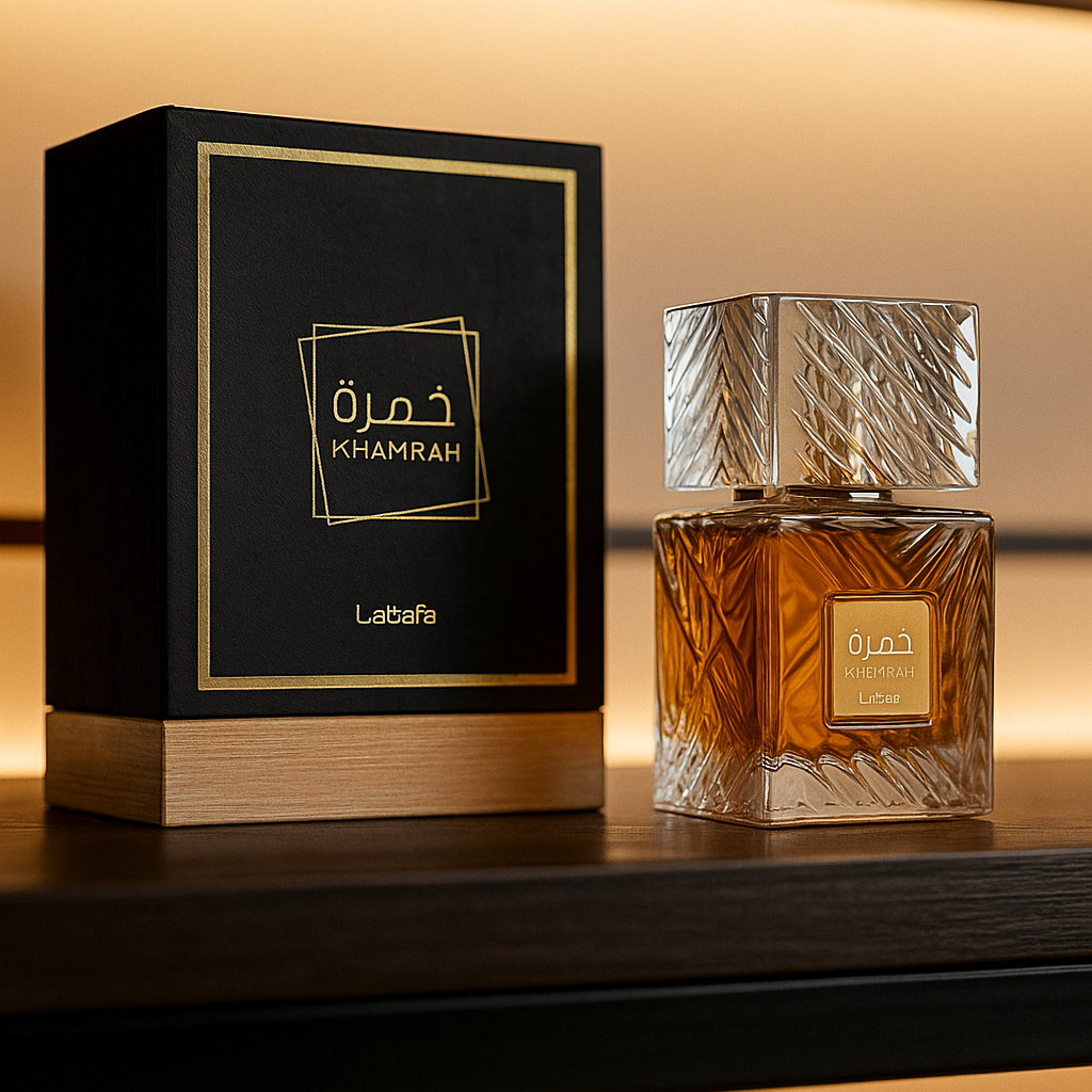 Lattafa Khamrah EDP 100 ml parfum oriental dulce unisex cu vanilie, scorțișoară și ambră